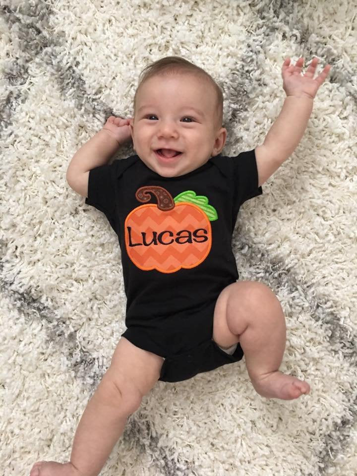 EMBROIDERED pumpkin shirt KIDS - WHOLESALE