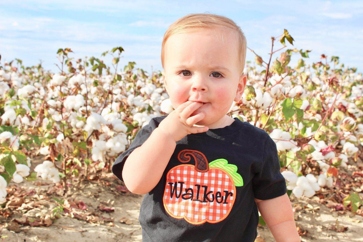 EMBROIDERED pumpkin shirt KIDS - WHOLESALE