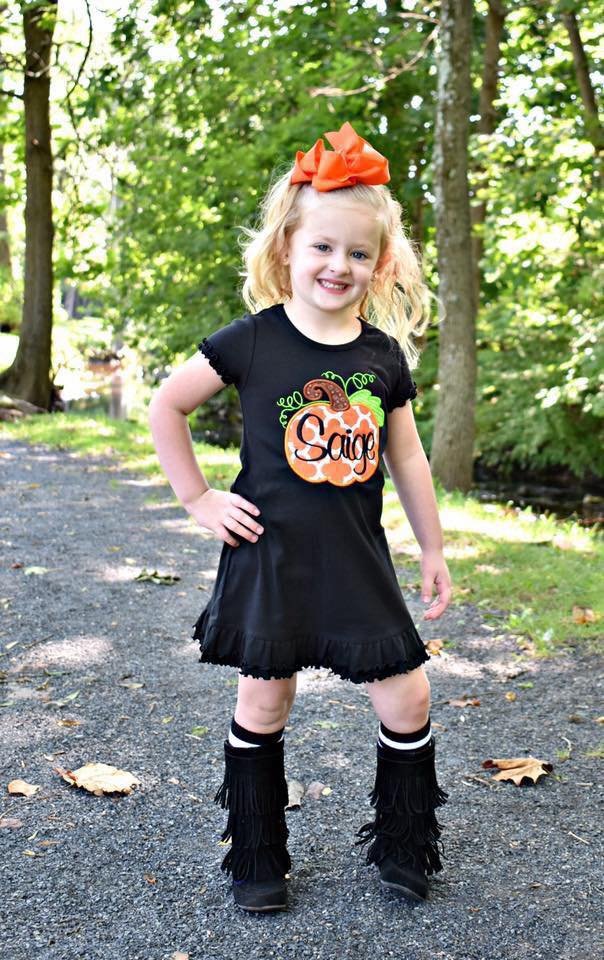 EMBROIDERED pumpkin shirt KIDS - WHOLESALE
