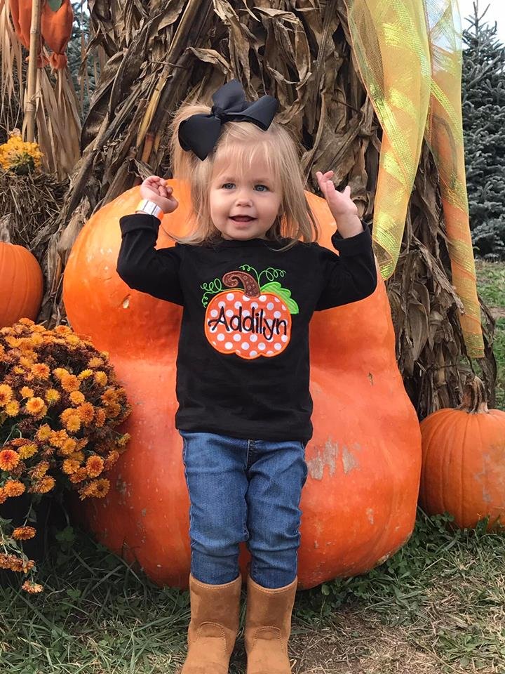 EMBROIDERED pumpkin shirt KIDS - WHOLESALE
