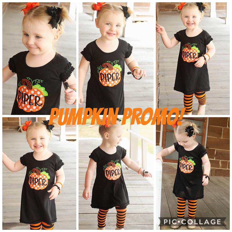 EMBROIDERED pumpkin shirt KIDS - WHOLESALE