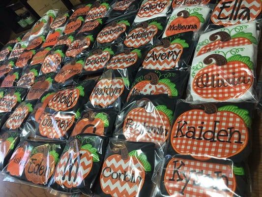 ADULT SIZED EMBROIDERED pumpkin shirt - WHOLESALE
