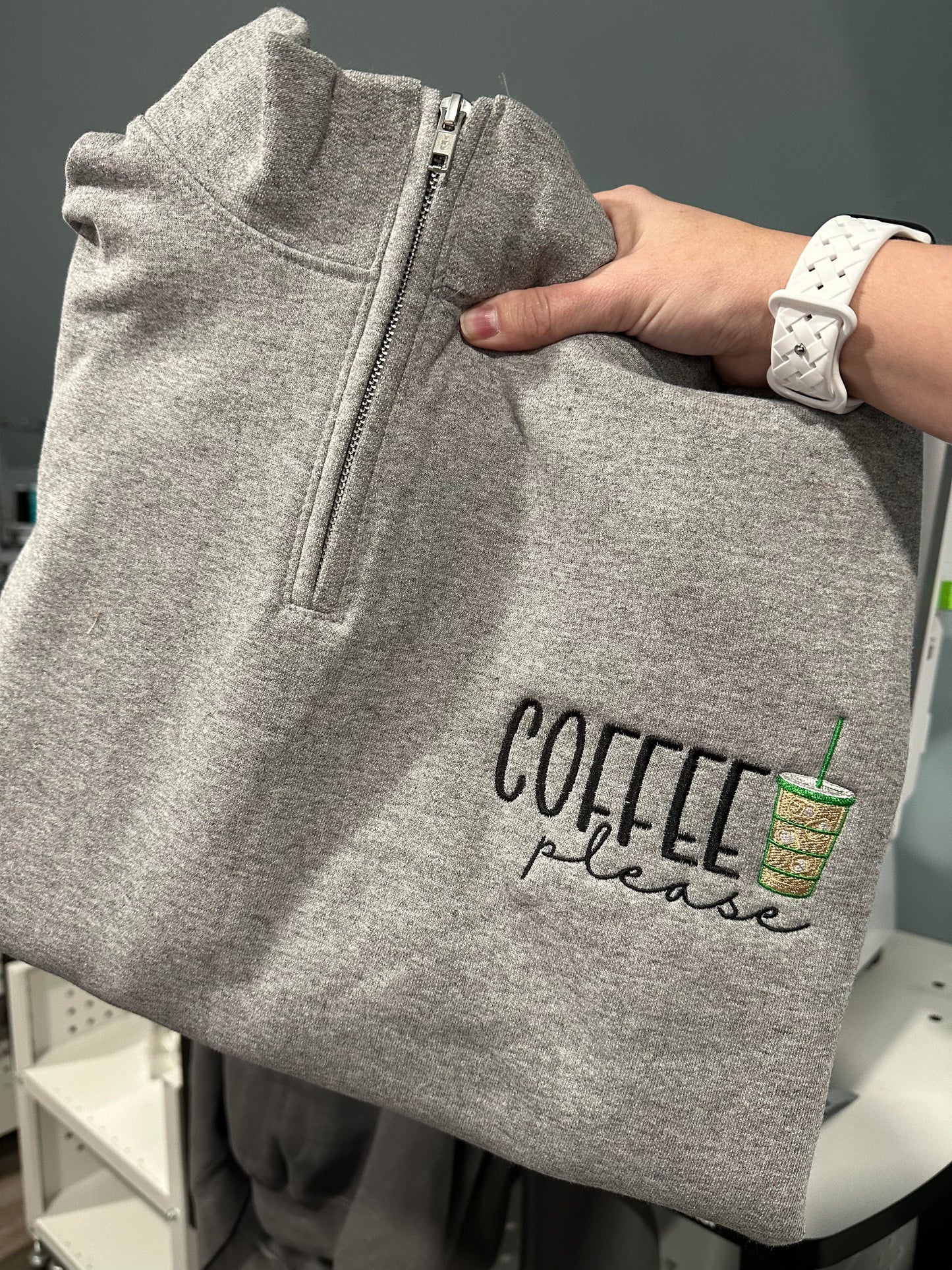 COFFEE please QUARTER ZIP WHOLESALE