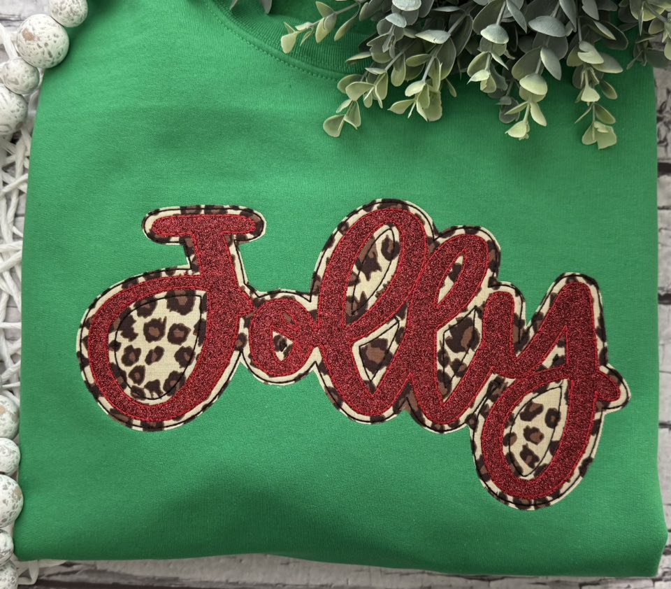 DOUBLE APPLIQUE CHRISTMAS WORD- WHOLESALE