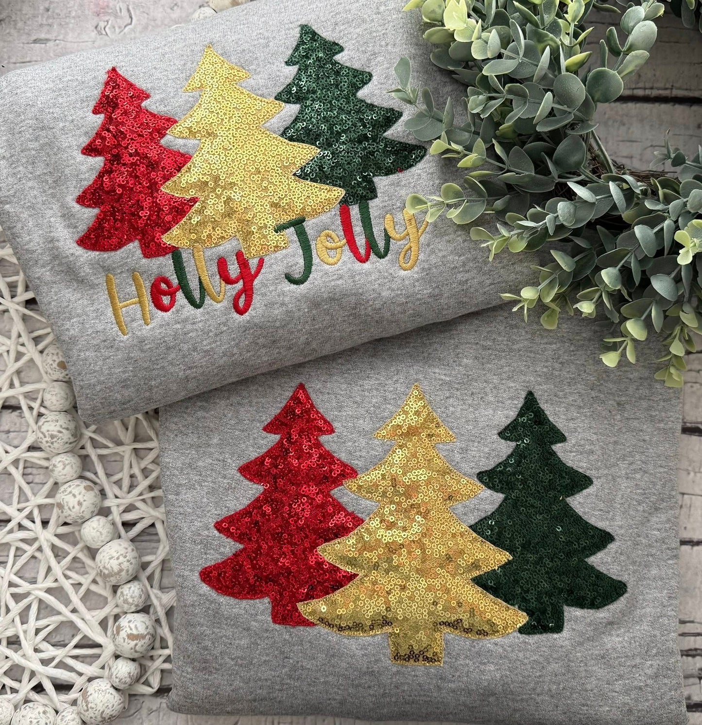 TRIO OF TREES APPLIQUE- WHOLESALE