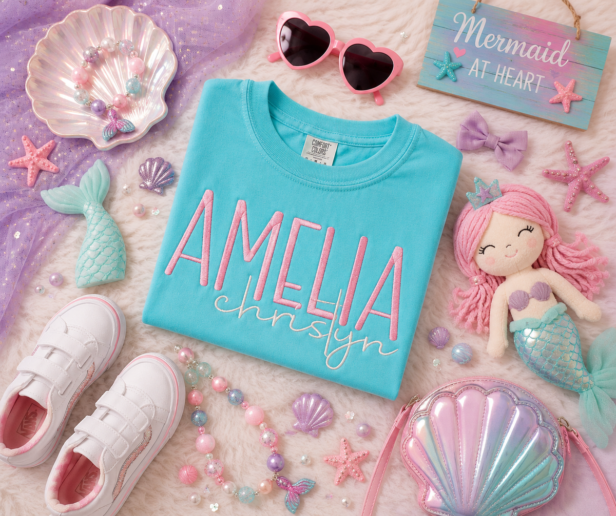Two-Word embroidered tees - WHOLESALE