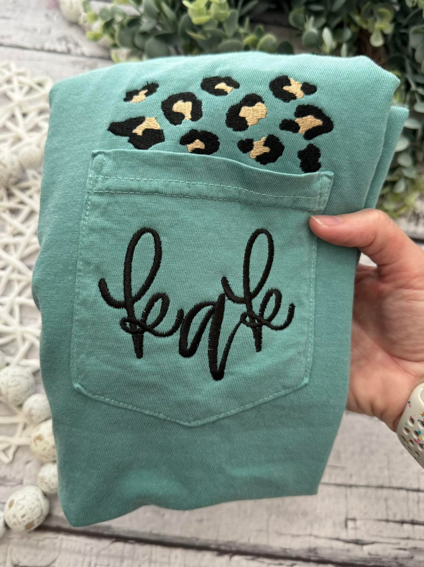 LEOPARD INITIAL POCKET - WHOLESALE