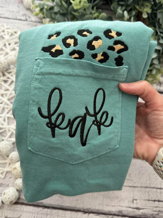 LEOPARD INITIAL POCKET - WHOLESALE