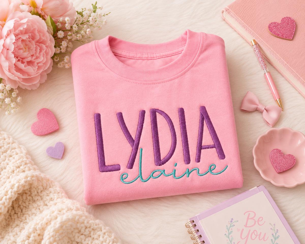 Two-Word embroidered tees - WHOLESALE