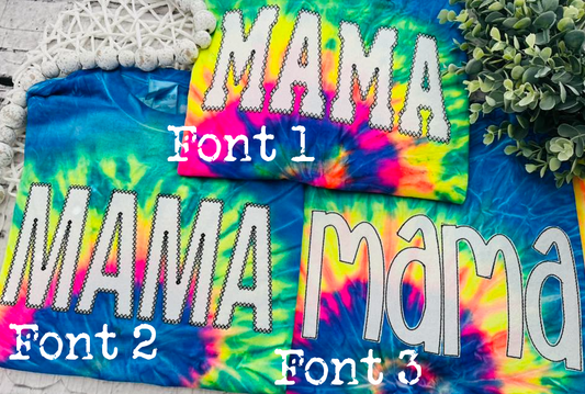 Tie Dye with glitter applique - WHOLESALE